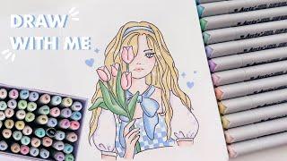 🫧 draw with me #1 // first try on alcohol markers ft. arrtx oros pastel alcohol markers