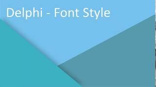 Delphi - Font Style