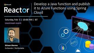 Develop a Java function and Publish it to Azure Functions using Spring Cloud