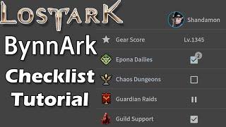 Lost Ark - BynnArk Daily/Weekly Checklist Tutorial