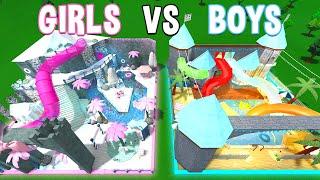 MEGA GIRLS VS BOYS Waterpark Build-Off CHALLENGE!