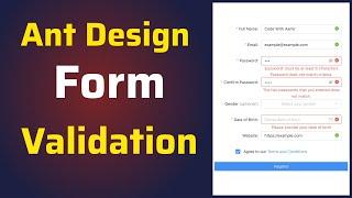 How to Create and Validate Ant Design Forms | Antd Form Validation | React Js