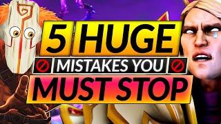 5 BRUTAL Mistakes that EVERYONE Makes Below 6K MMR - PRO Tips - Dota 2 Guide