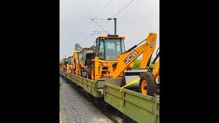 JCB's on Train | RO-RO | Automobile transport on Train | INDIAN RAILWAYS