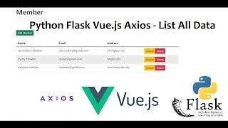 Python Flask Vue.js Axios - List All Data