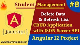 #8. Delete Record from list page | Refresh page after delete | Angular project with JSON server