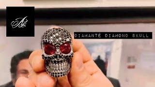 Diamante Black Diamond Skull Ring | AJT Jewellery