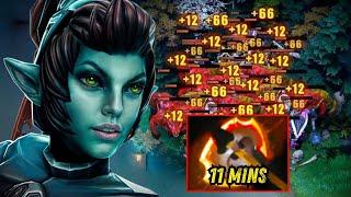 11mins Battle Fury Phantom Assassin Bloodthorn Build 36Kills 1000GPM Carry Dota 2