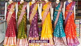 1280 Semi Kanchi Pattu Sarees | 6300257270 Free courier  Visit #ambicaweddingmall#pattusarees