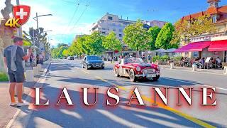 SWITZERLAND LAUSANNE  Walking tour along the picturesque shore of Lake Geneva / Olympic Capital 4K