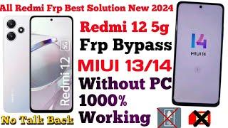 Redmi 12 5g Frp Bypass MIUI 13/14 Without PC 2024 All Redmi 12 5g Frp Bypass New @MOBITECH-ry6gp