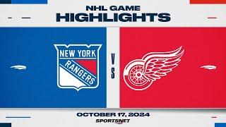 NHL Highlights | Rangers vs. Red Wings - October 17, 2024