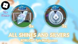 How to get ALL SHINE AND SILVER BADGES in Epic Minigames - ROBLOX (TUTORIAL)