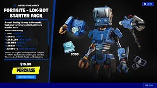 *NEW* Lok-Bot Starter Pack in Fortnite -  Lok-Bot Skin, Back Bling and Pickaxe - Save The World Pack