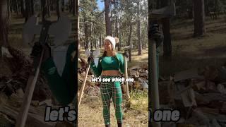 Battle axe vs splitting maul #aspen #woodchopping #splittingwood #woodsplitting #logs #cuttingwoods