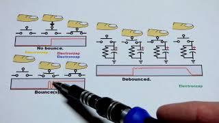 Debouncing mechanical push button switch with capacitor and resistor how to DIY electronics