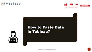 How to paste data in Tableau? | Learn Tableau