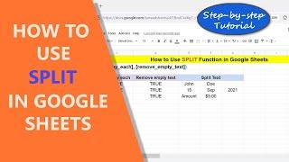 Google Sheets SPLIT Function | Split Text based on One or More Delimiters | Spreadsheet Tutorial