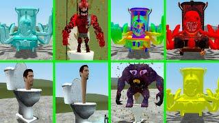 SKIBIDI BOP DOP TOILET DESTRUCTION!! Garry's Mod (Choo Choo Charles FULL COLOS VS THOMAS THE TRAIN)