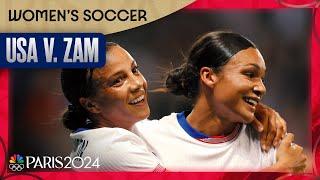 Mallory Swanson's brace leads USWNT to DOMINANT win against Zambia | Paris Olympics | NBC Sports