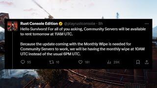 Rust Console Edition CUSTOM SERVERS ANNOUCED - Release Date for Rust Console Edition Custom Servers