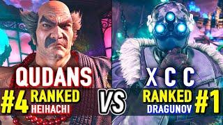 T8  QUDANS (#4 Ranked Heihachi) vs X C C (#1 Ranked Dragunov)  Tekken 8 High Level Gameplay