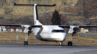 2 Back to Back Central Mountain Air Classic Dash 8 Departures at Kamloops Airport