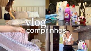 DIA DE COMPRINHAS - mini vlog, compras de produtos de limpeza, itens de cama 