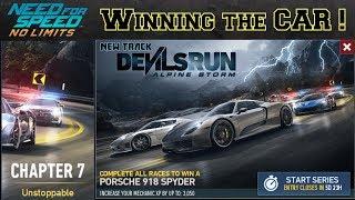 NFS No Limits | Devil's Run Alpine Storm - Porsche 918 Spyder | Day 7 - WInning the CAR !