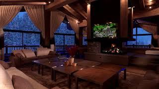 Cozy Fireplace Ambience | Relaxing Wind Sounds & Crackling Fireplace Sounds for Sleeping