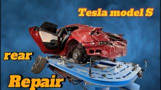 Tesla model S repair. Ремонт задней части Тесла модел С. #automobile #car #kreps #tesla