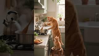 Day 1 - A cozy day in the life of an orange tabby cat mom and her orange tabby kitten