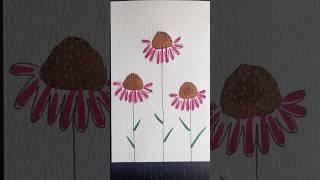 Watercolor Coneflower Card DIY – Soft Brush Pen Flowers with Gold Detail 