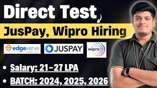 Juspay Direct Test | Infosys, Wipro Hiring | Off Campus Drive for 2026, 2025, 2024 BATCH | New Jobs
