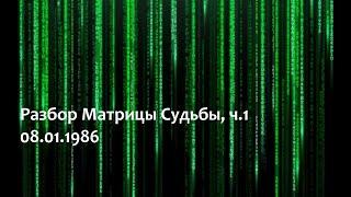 Разбор Матрицы Судьбы 08.01.1986, ч.1. Психосоматика, биоэнергетика, нумерология.