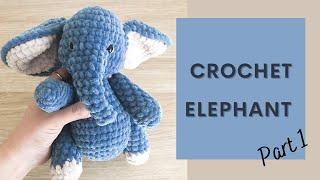 Easy Crochet Elephant (TikTok) Tutorial Part 1 | Free Amigurumi Animal Pattern for Beginners