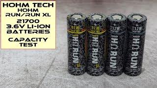 Hohm Run & Run XL 3.6V Li-ion 21700 Batteries: Capacity/IR Test