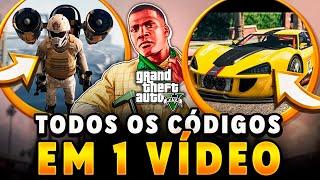 TODOS OS 33 CODIGOS DO GTA 5 (Códigos Secretos, Carros, Armas, Dinheiro)