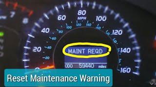 Maint Reqd Reset | Toyota Camry (2007-2011) | How To Maintenance