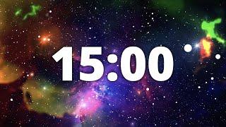 15 Minute Countdown Timer with Alarm and Deep Space Ambient Music | Deep Space Galaxy 