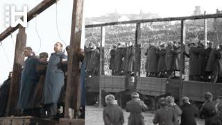 Mass public execution of Nazi soldiers who massacred tens of thousands of Kiev men, women & children