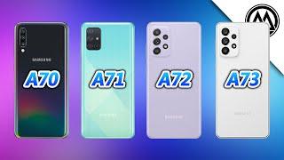 Samsung Galaxy A70 vs Samsung Galaxy A71 vs Samsung Galaxy A72 vs Samsung Galaxy A73