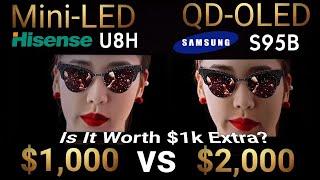 $1000 TV vs $2000 TV,  How Far Off Is It Really? The Hisense U8H vs Samsung S95B No BS Comparison