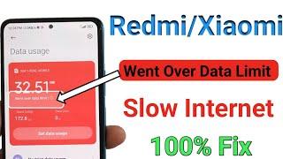 Redmi mobile internet data slow after few minutes | went over data limit