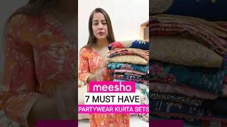 10 Meesho Bestseller Kurti/Kurta Sets haul #meesho #meeshohaul #meeshofinds #shorts #ytshorts #haul