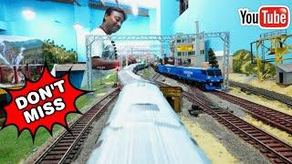 Indian Railways HO Scale Model Train | WAP-7 Model | HO Scale LHB Coach Model Train | train video