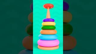 Learn Colors 🟠🟡🟢🟣 by Stacking the Rainbow Ring TOYS! #shorts #cocomelon