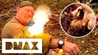 Dave Cauterizes His Open Wound By Putting Black Powder On It And Igniting It | Dual Survival