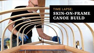 Skin-on-frame canoe build time lapse