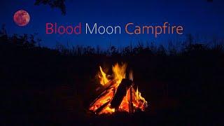 Blood Moon Campfire with Crackling Fire and Quiet Night Sounds (4K)